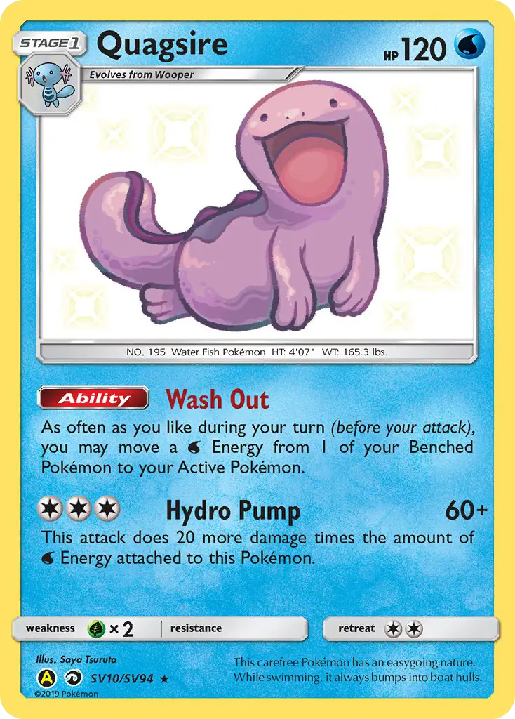 Quagsire SV10 card from Hidden Fates Shiny Vault