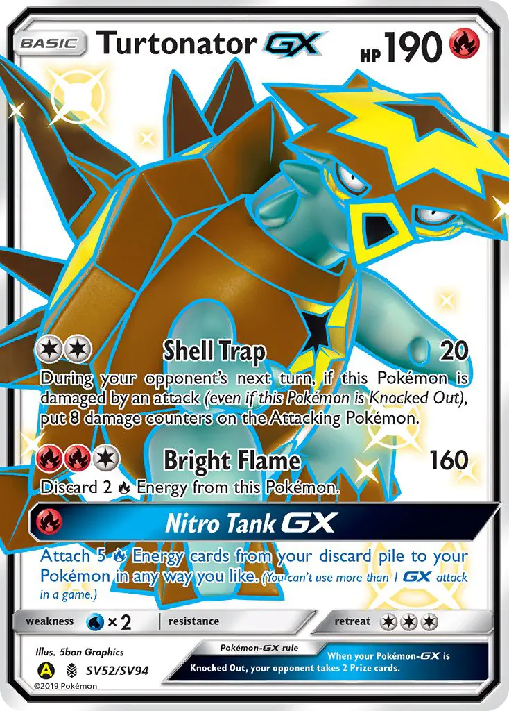 Turtonator-GX SV52 card from Hidden Fates Shiny Vault