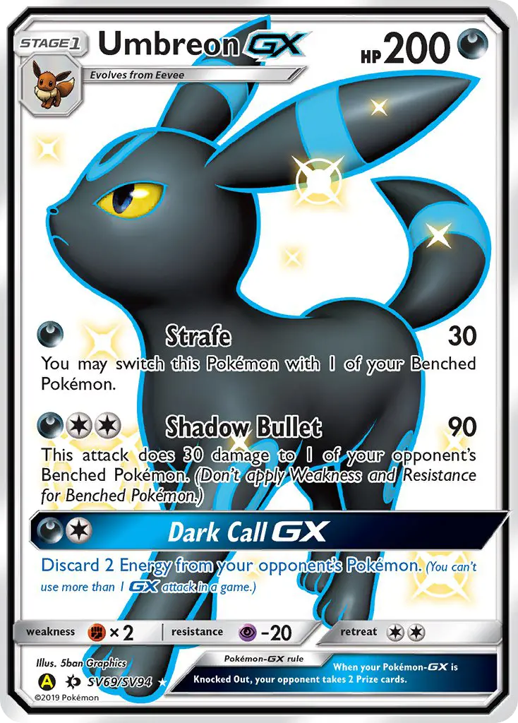 Umbreon-GX SV69 — Hidden Fates Shiny Vault SV69, Holofoil finish