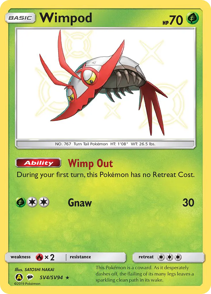 Wimpod SV4 card from Hidden Fates Shiny Vault