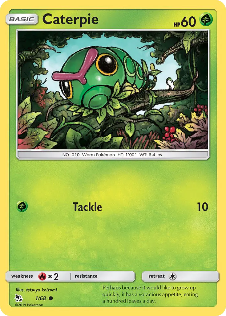 Caterpie 1 card from Hidden Fates