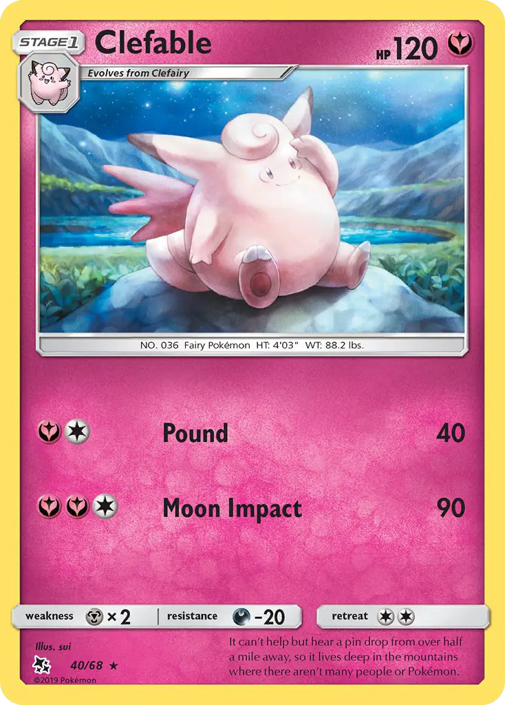 Clefable 40 — Hidden Fates 40, Normal finish