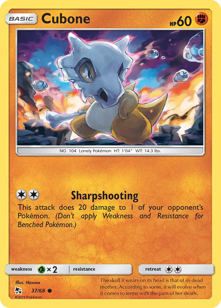Cubone 37 card from Hidden Fates