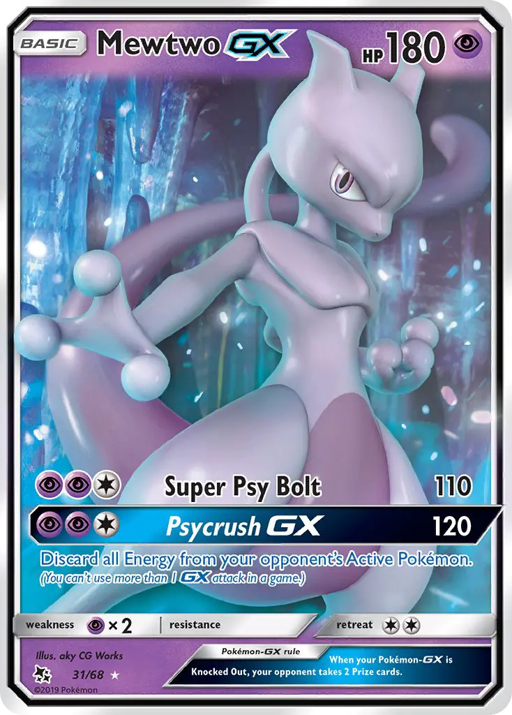Mewtwo-GX 31 card from Hidden Fates