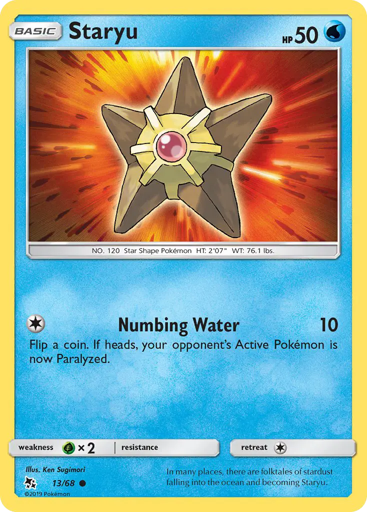Staryu 13 card from Hidden Fates