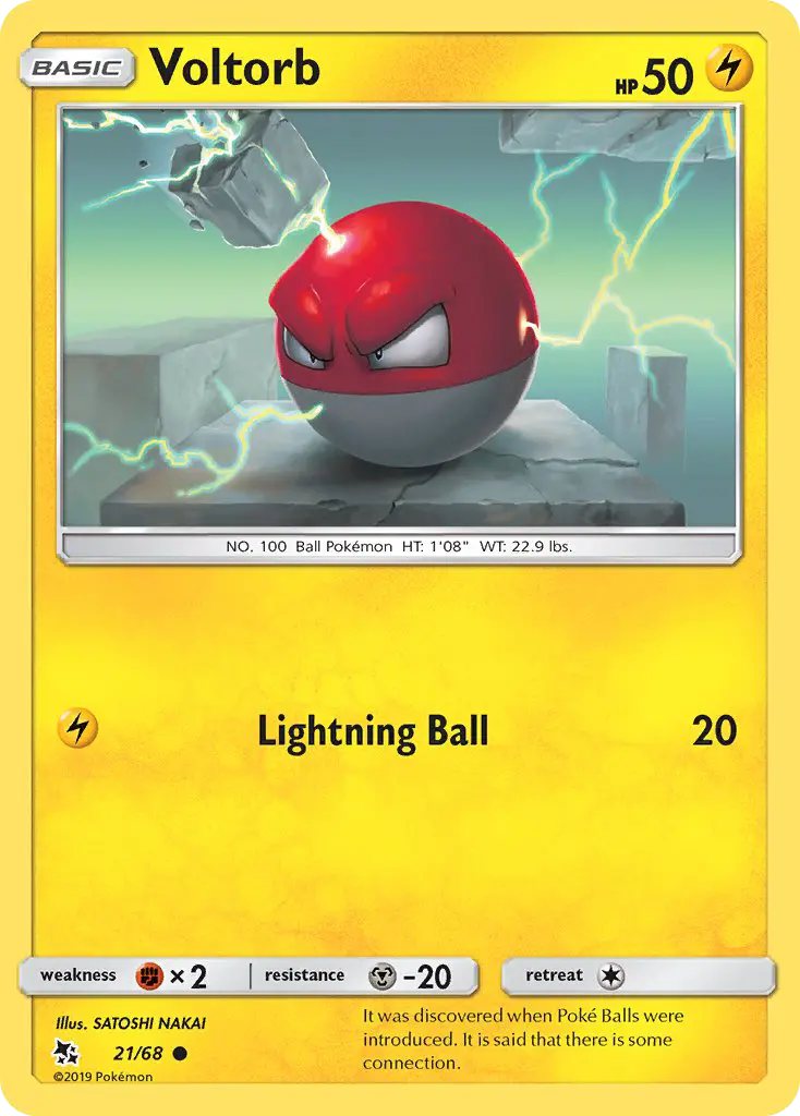 Voltorb 21 card from Hidden Fates
