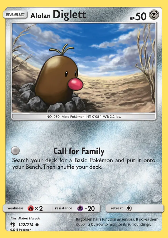 Alolan Diglett 122 — Lost Thunder 122, Normal finish