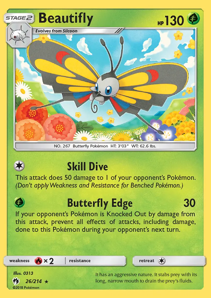 Beautifly 26 card from Lost Thunder