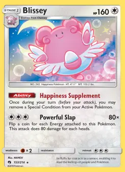 Blissey 153 — shown as an example of the Reverse Holofoil finish