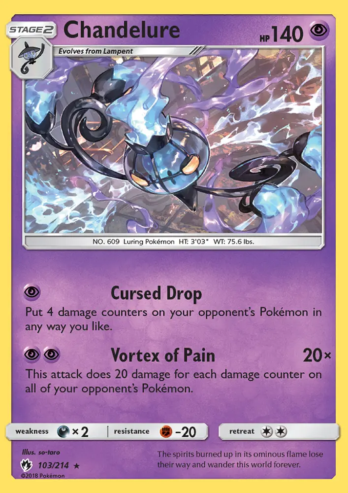 Chandelure 103 card from Lost Thunder