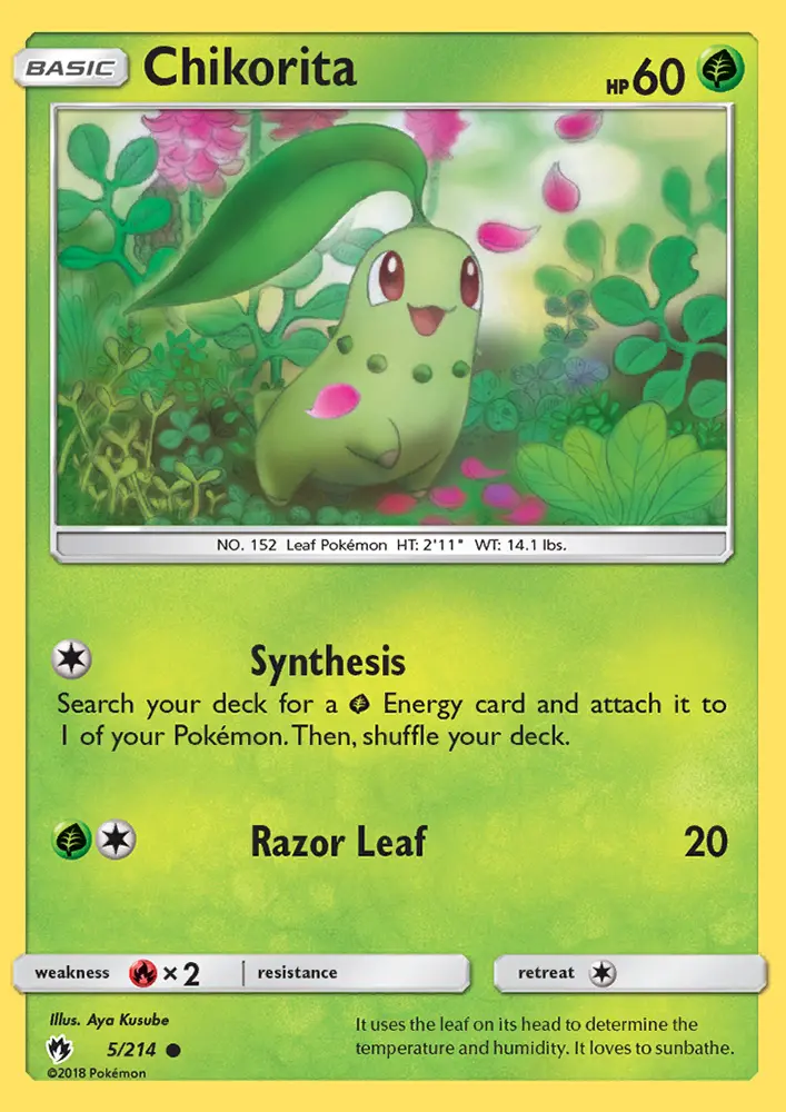 Chikorita 5 — Lost Thunder 5, Normal finish