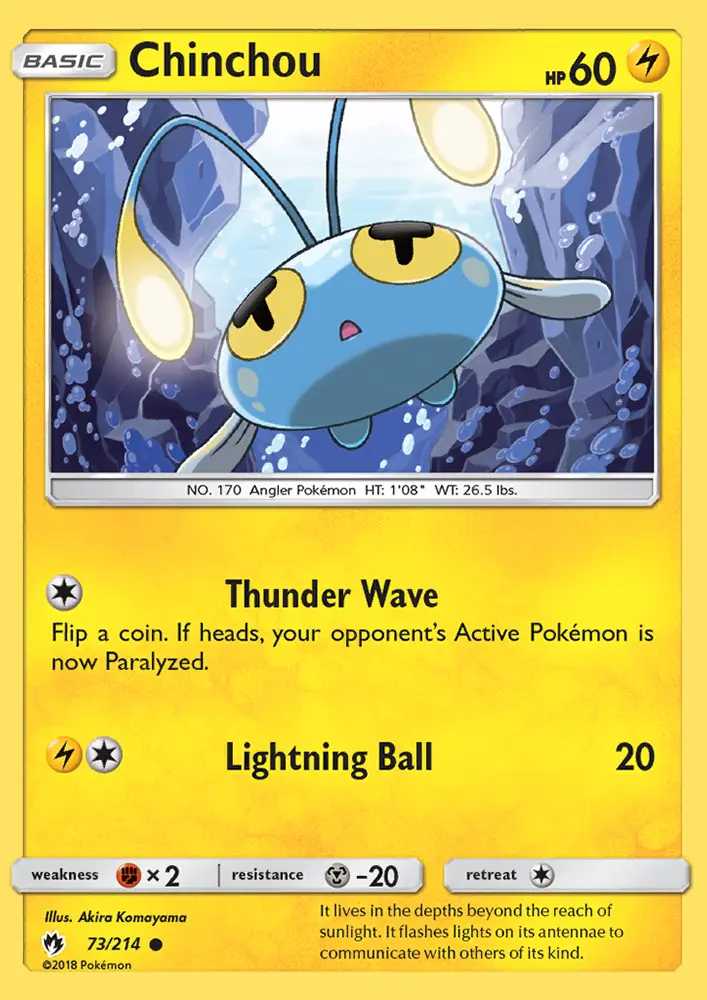 Chinchou 73 — Lost Thunder 73, Normal finish
