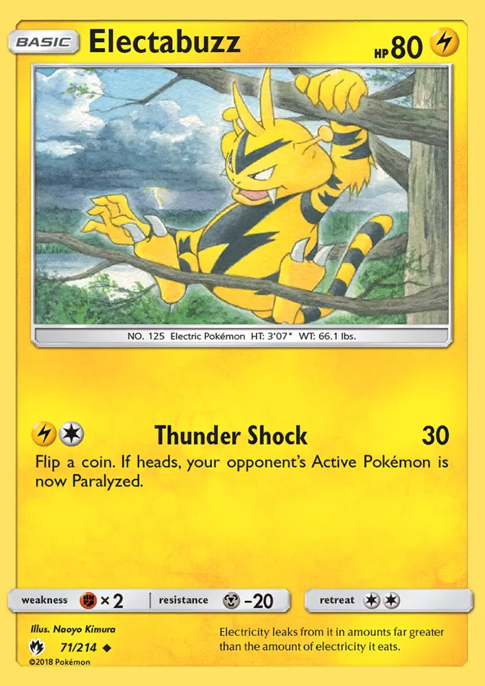Electabuzz 71 card from Lost Thunder