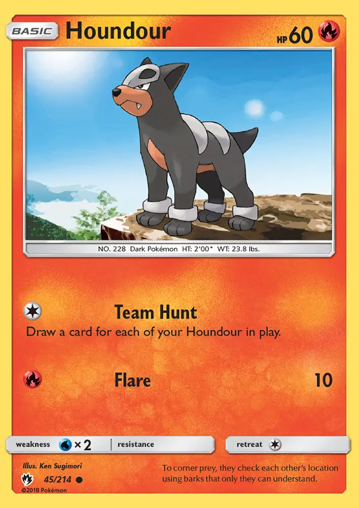 Houndour 45 card from Lost Thunder
