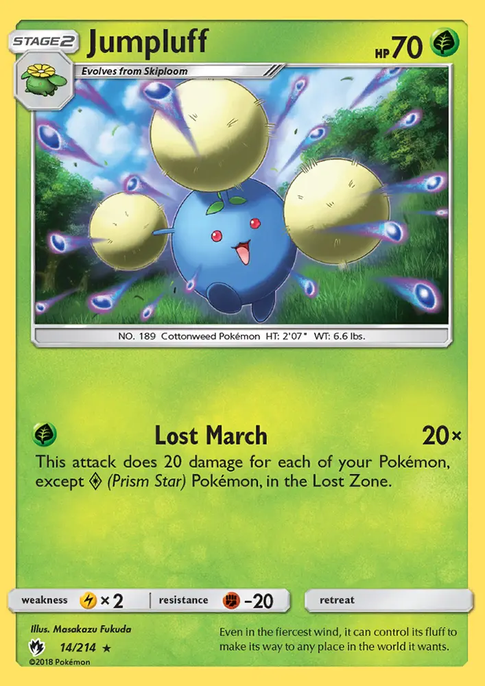 Jumpluff 14 — Lost Thunder 14, Holofoil finish