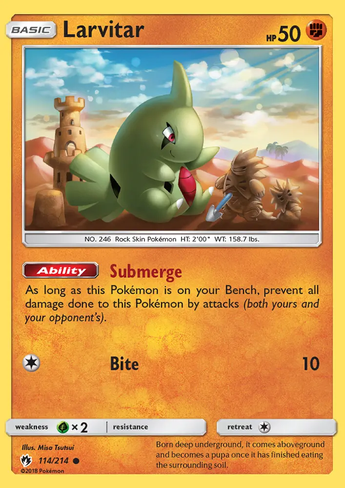 Larvitar 114 card from Lost Thunder