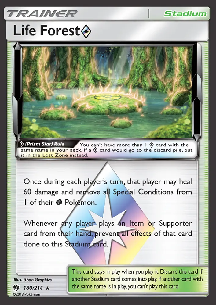 Life Forest ◇ 180 — Lost Thunder 180, Holofoil finish
