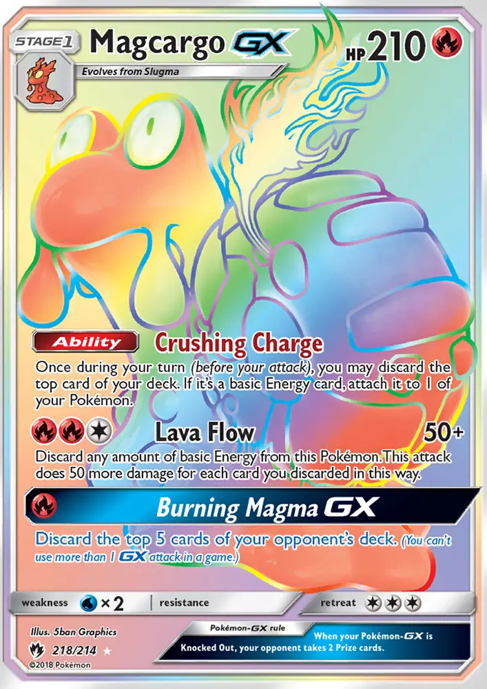 Magcargo-GX 218 — Lost Thunder 218, Holofoil finish