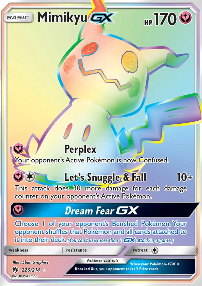 Mimikyu-GX 226 — the most expensive Lost Thunder card