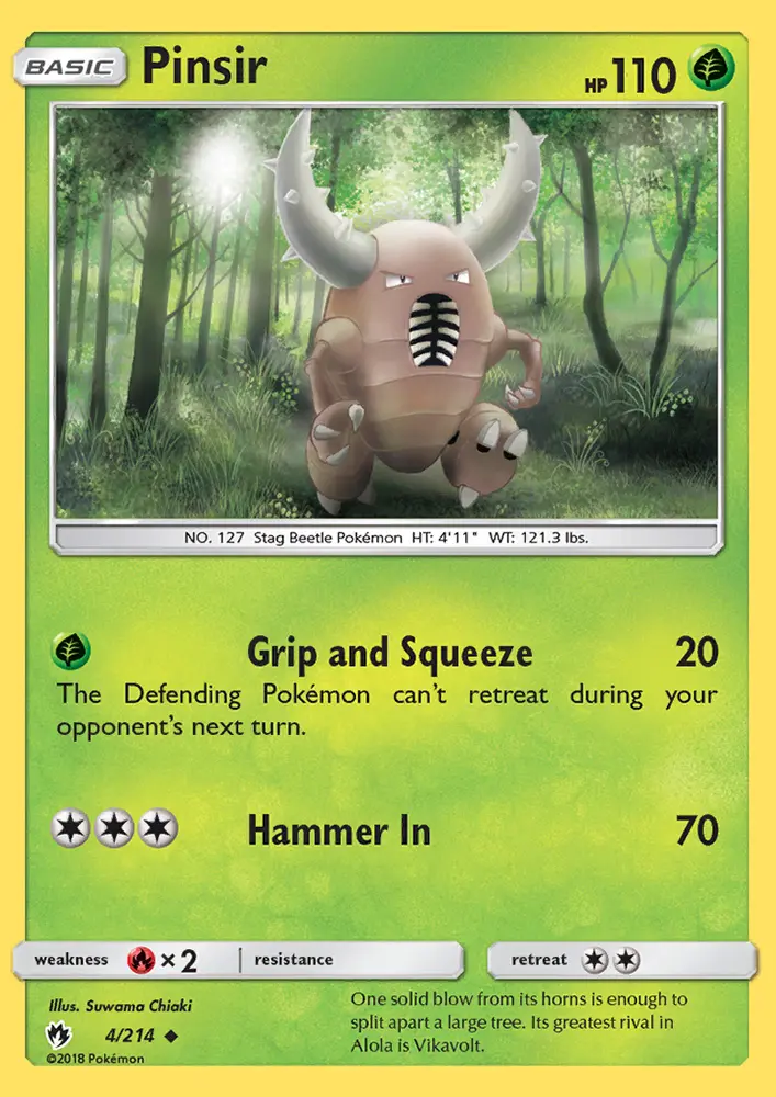Pinsir 4 card from Lost Thunder