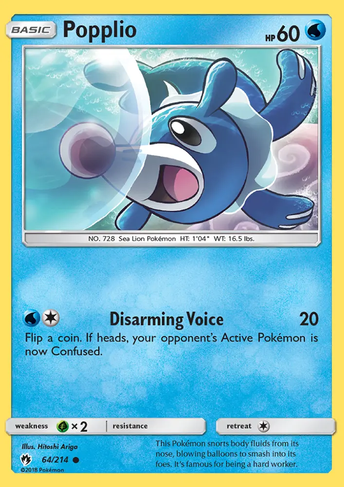 Popplio 64 — Lost Thunder 64, Normal finish