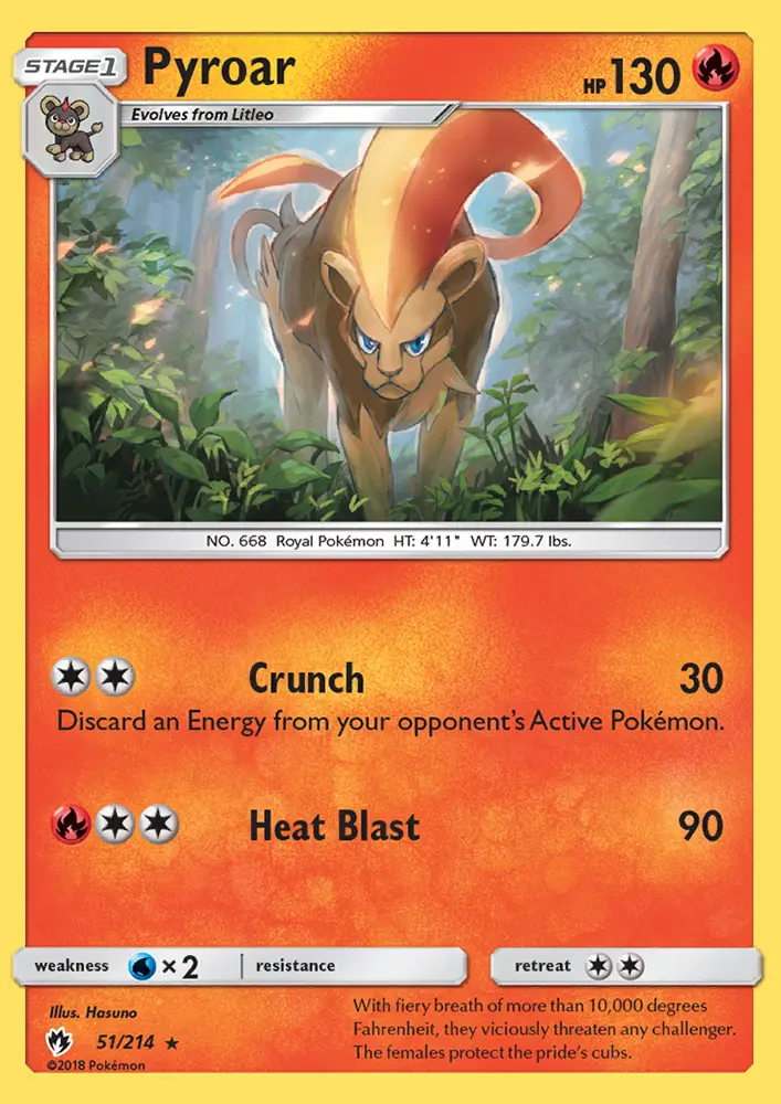 Pyroar 51 card from Lost Thunder