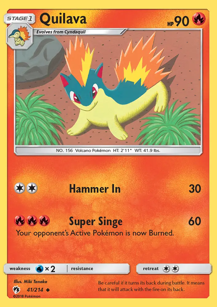 Quilava 41 card from Lost Thunder