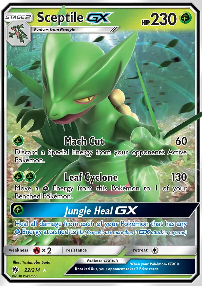 Sceptile-GX 22 — Lost Thunder 22, Holofoil finish