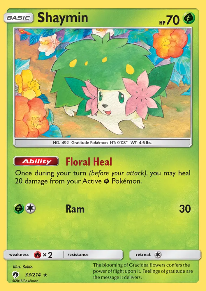 Shaymin 33 — Lost Thunder 33, Holofoil finish