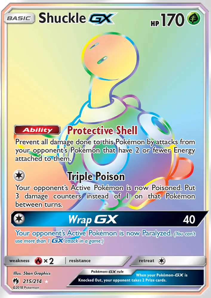 Shuckle-GX 215 card from Lost Thunder