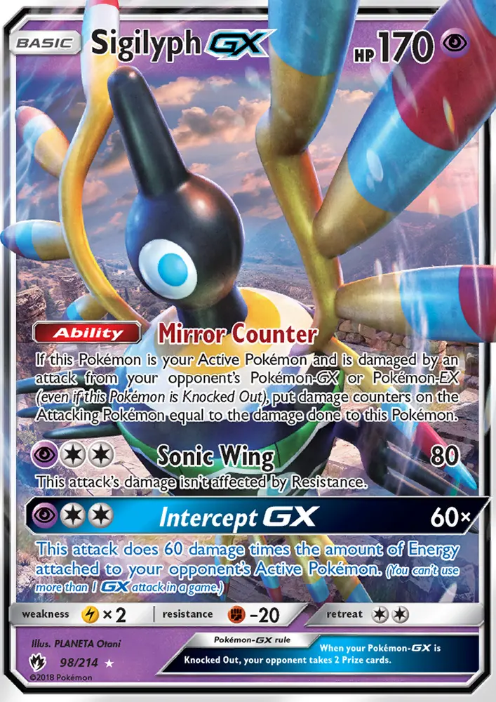 Sigilyph-GX 98 card from Lost Thunder