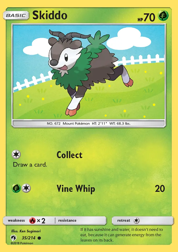 Skiddo 35 card from Lost Thunder