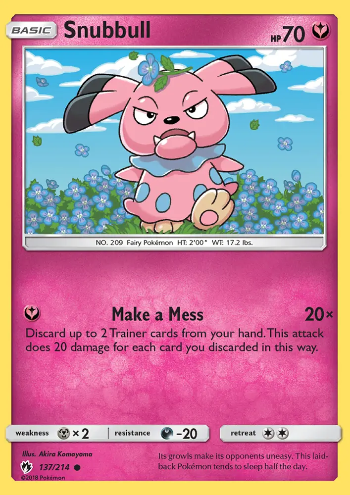 Snubbull 137 card from Lost Thunder