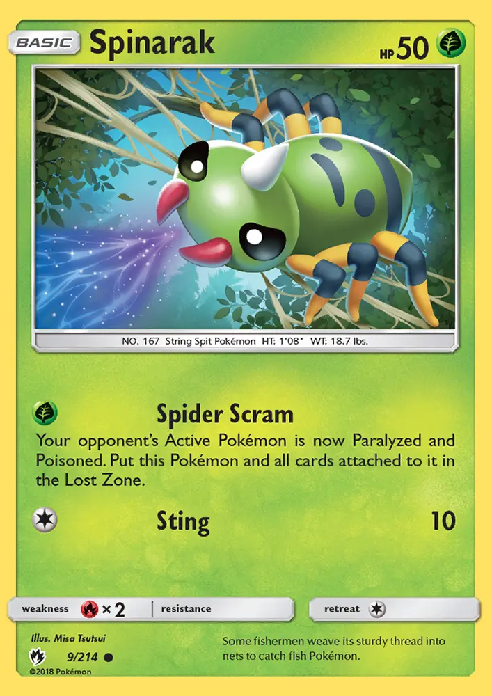 Spinarak 9 card from Lost Thunder