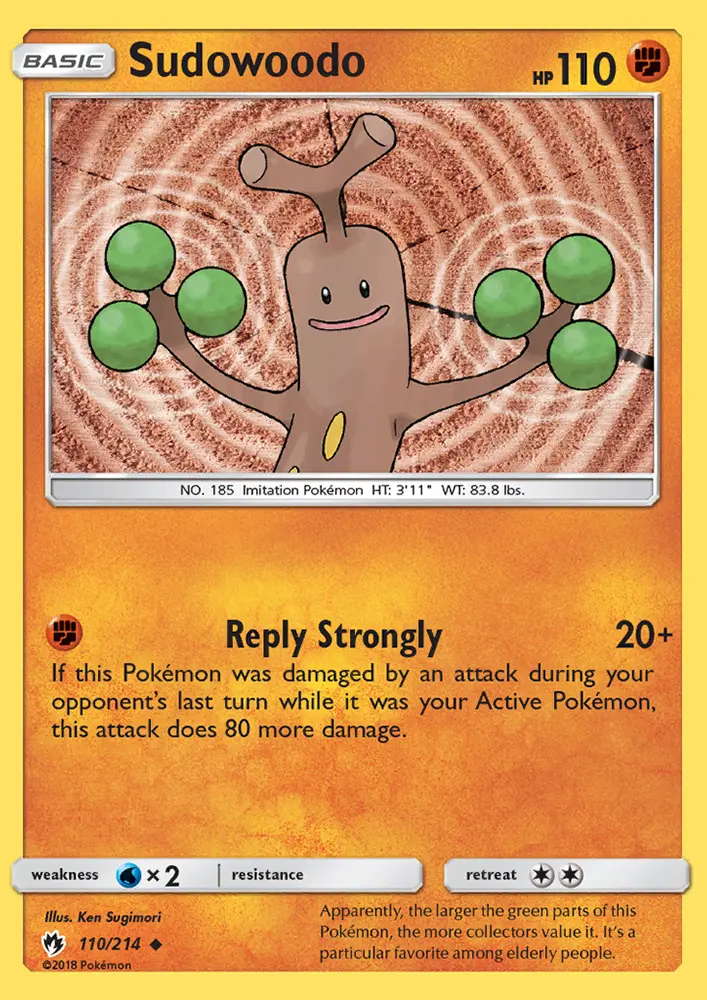 Sudowoodo 110 card from Lost Thunder