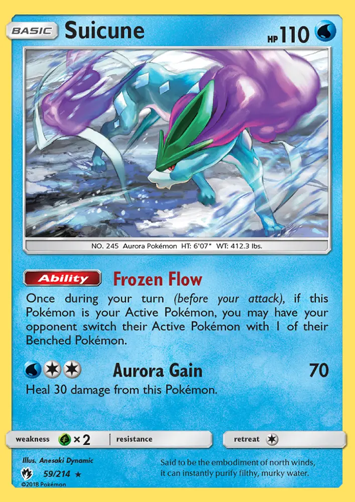Suicune 59 — Lost Thunder 59, Holofoil finish