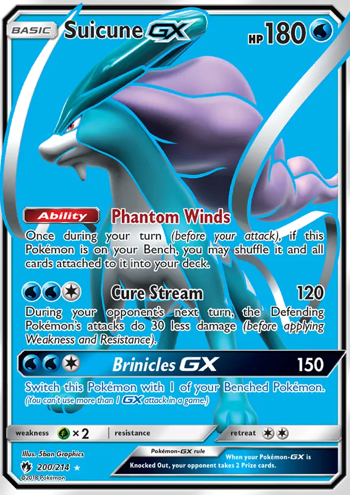 Suicune-GX 200 card from Lost Thunder