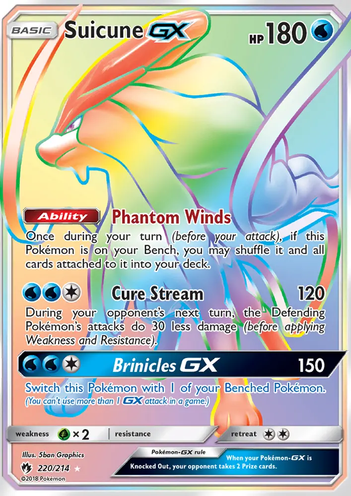 Suicune-GX 220 card from Lost Thunder