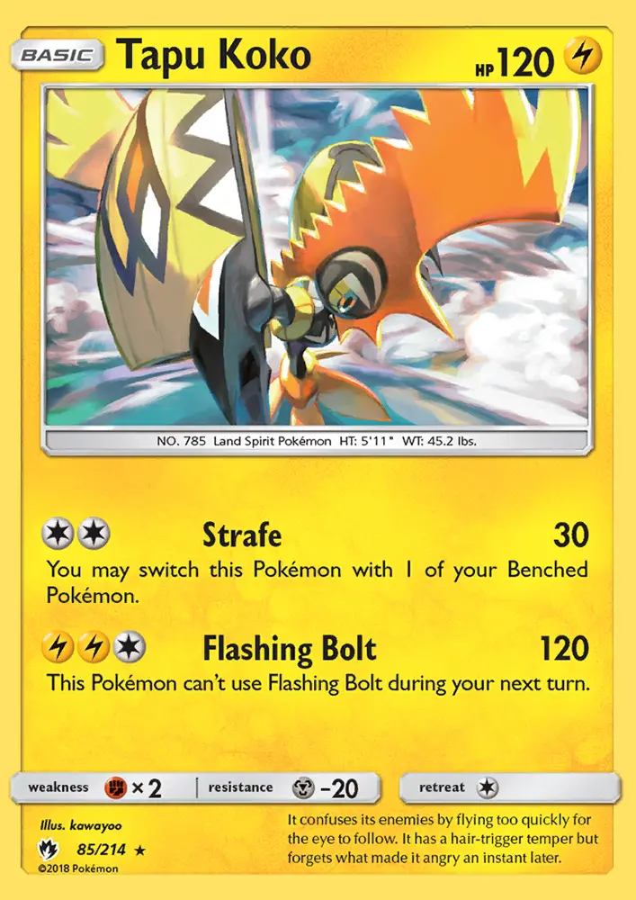 Tapu Koko 85 — Lost Thunder 85, Holofoil finish