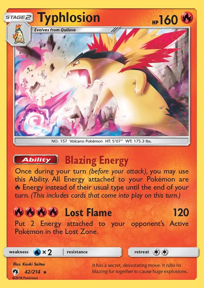 Typhlosion 42 — Lost Thunder 42, Holofoil finish