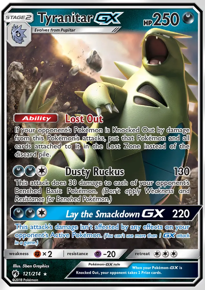 Tyranitar-GX 121 card from Lost Thunder