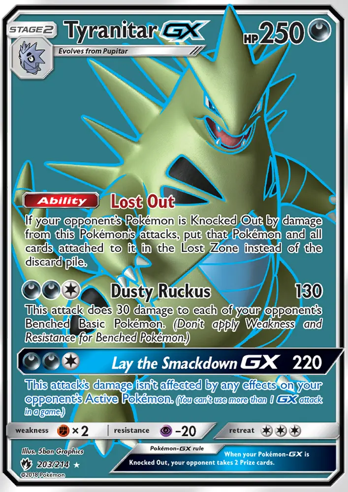 Tyranitar-GX 203 card from Lost Thunder
