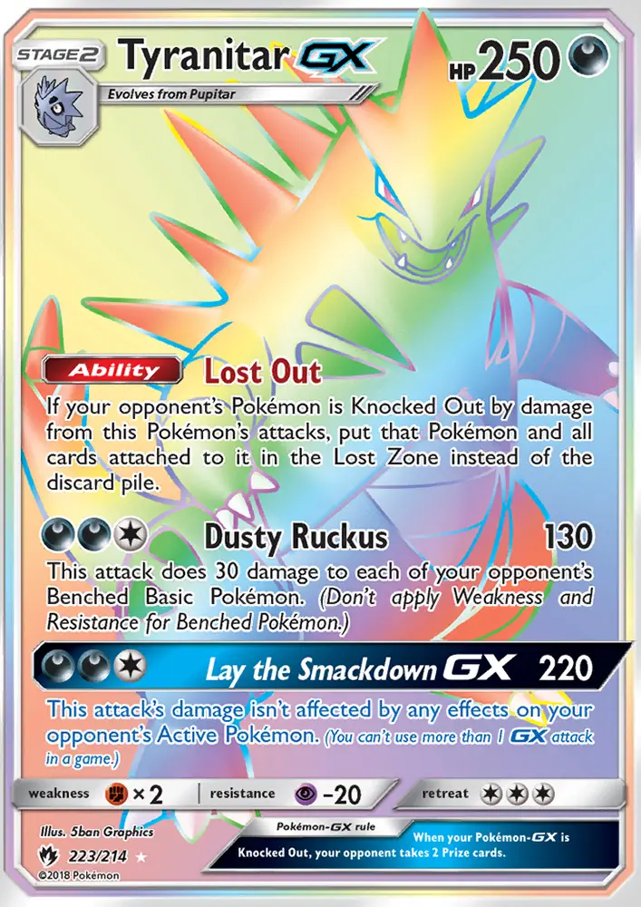 Tyranitar-GX 223 card from Lost Thunder