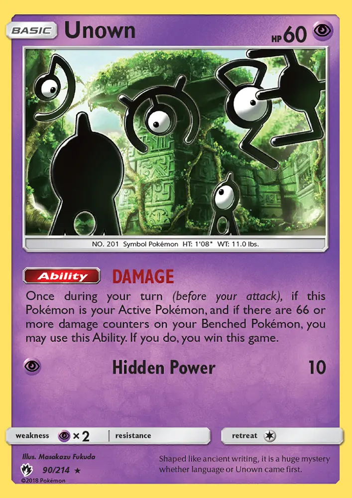 Unown 90 — Lost Thunder 90, Normal finish