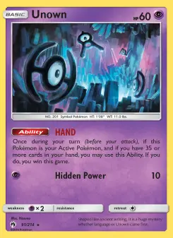 Unown — Lost Thunder #91