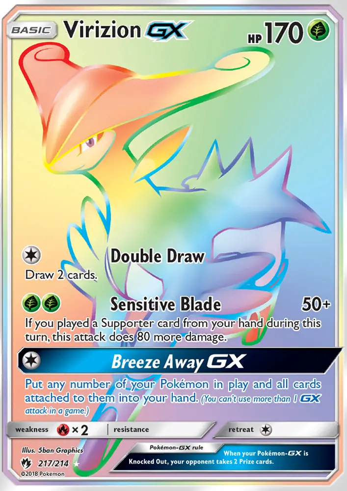 Virizion-GX 217 card from Lost Thunder
