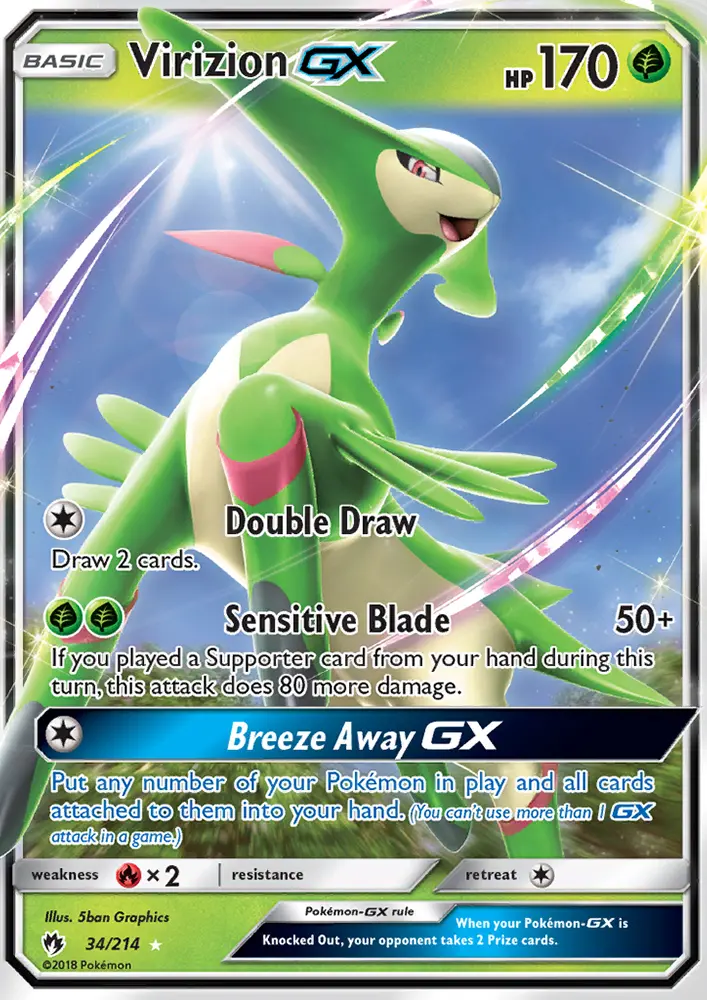Virizion-GX 34 card from Lost Thunder