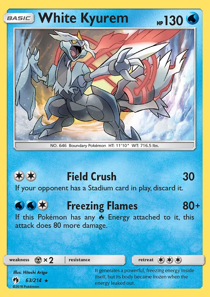 White Kyurem 63 — Lost Thunder 63, Holofoil finish