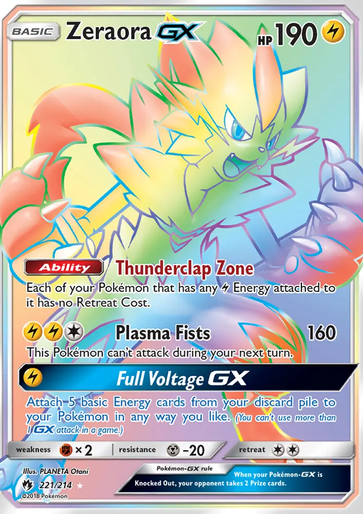 Zeraora-GX 221 card from Lost Thunder
