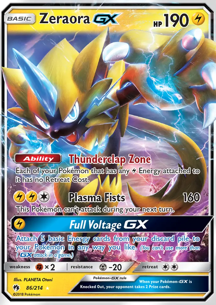 Zeraora-GX 86 — Lost Thunder 86, Holofoil finish